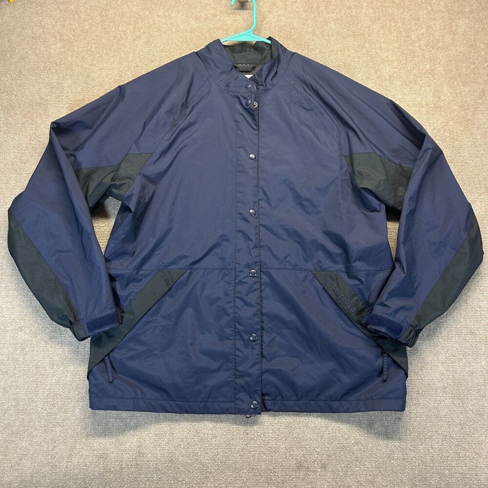FootJoy Dryjoys Golf Jacket Womens Large Navy Full Zip Mesh Lined Rain Wind Vent - Picture 1 of 14